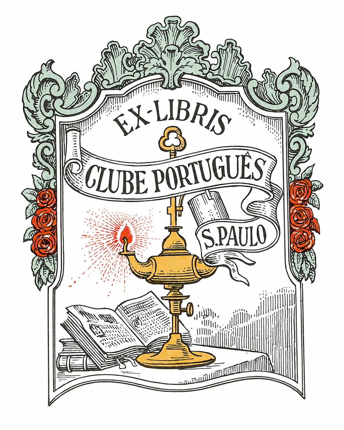 Ex-líbris histórico do Clube Português de São Paulo