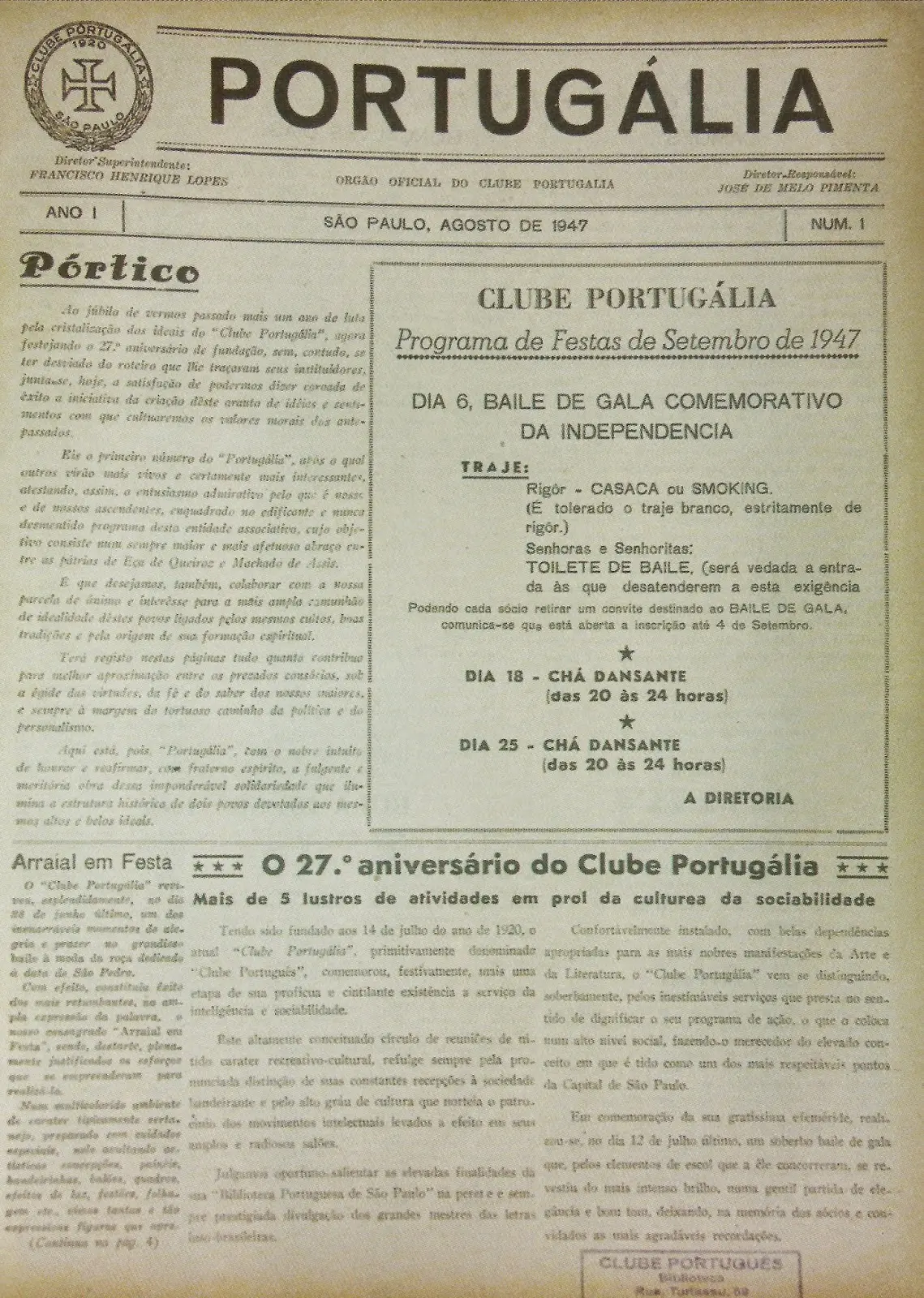 Exemplar histórico do jornal Portugália